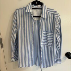 AYR Blue and White Striped Buttondown Size S